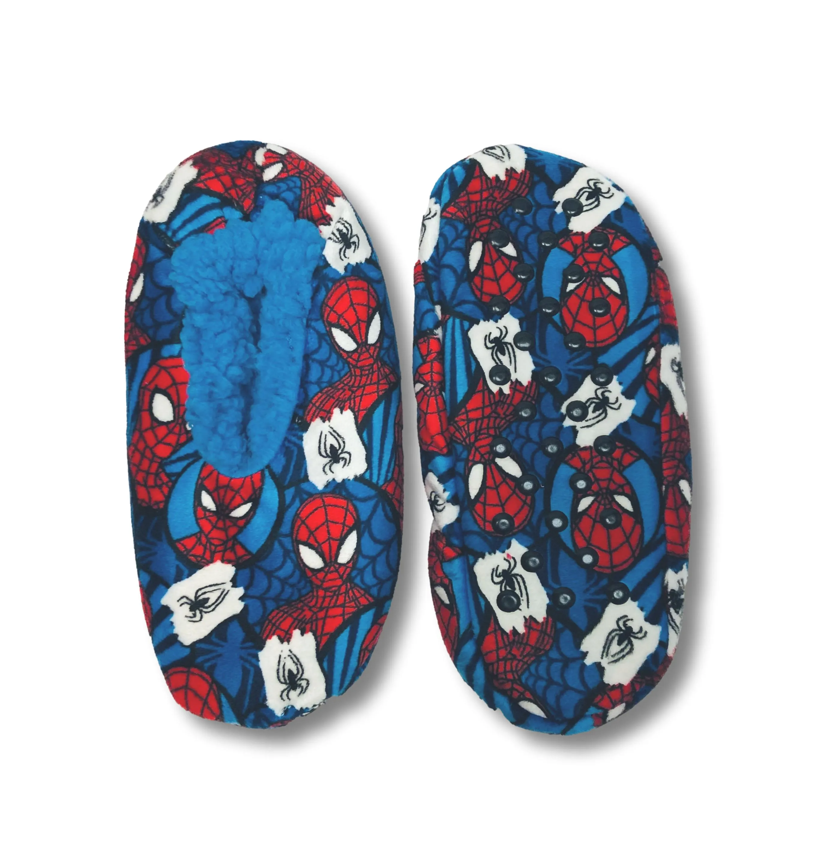 Spider-Man Boys Slippers Fuzzy Slipper Socks for Toddlers and Kids