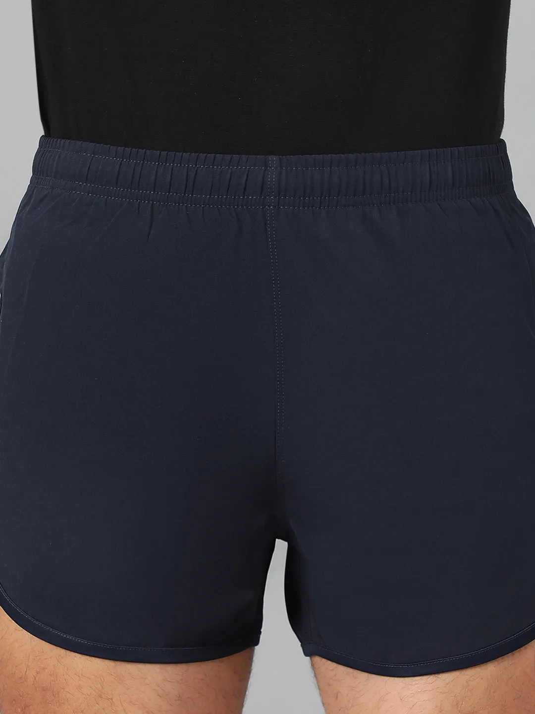 Sport Sun Solid Men NS Lycra Navy Blue Running Shorts