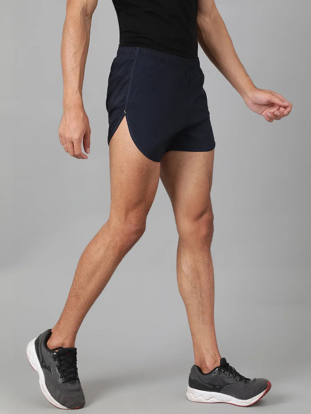 Sport Sun Solid Men NS Lycra Navy Blue Running Shorts