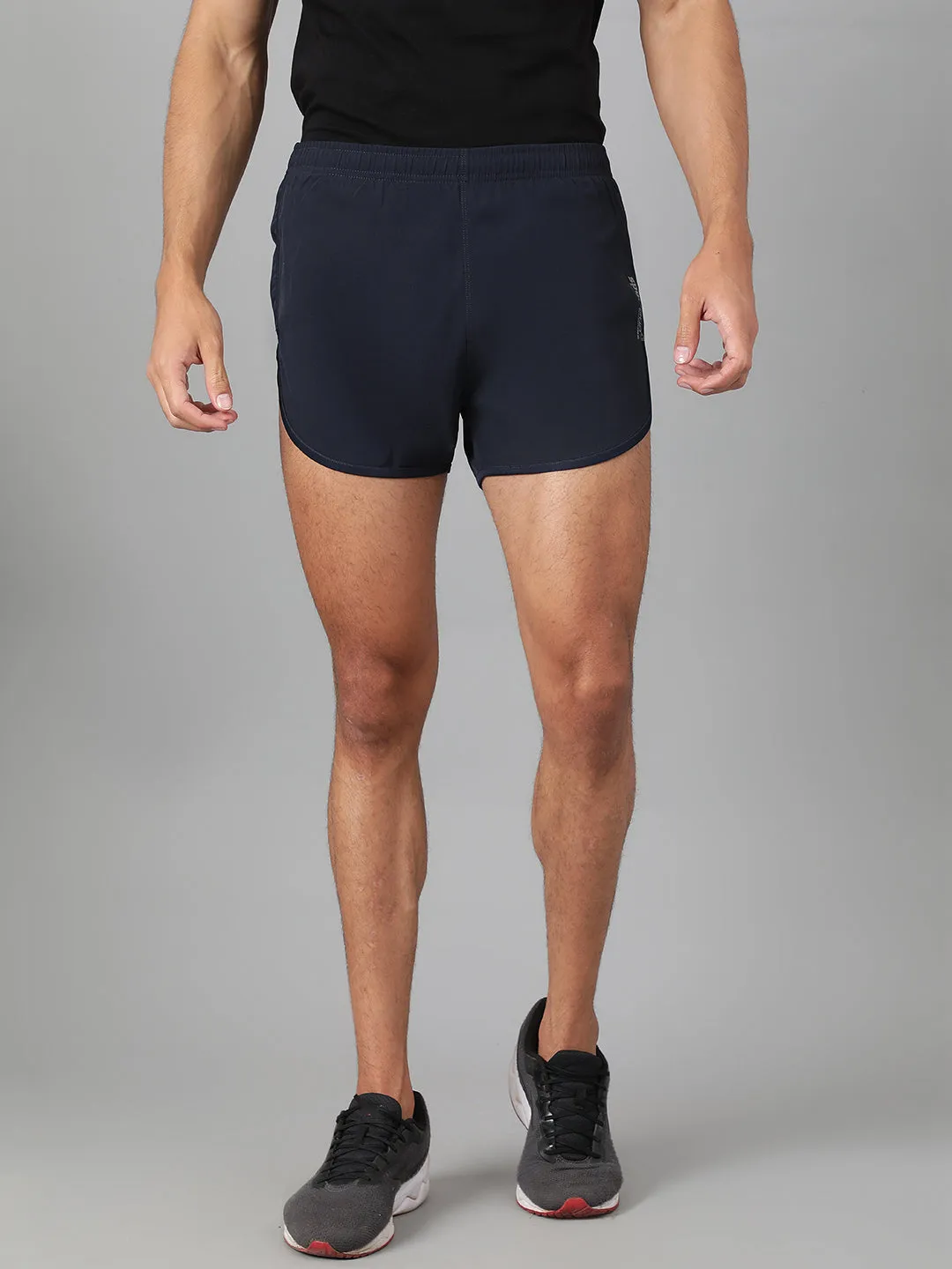 Sport Sun Solid Men NS Lycra Navy Blue Running Shorts