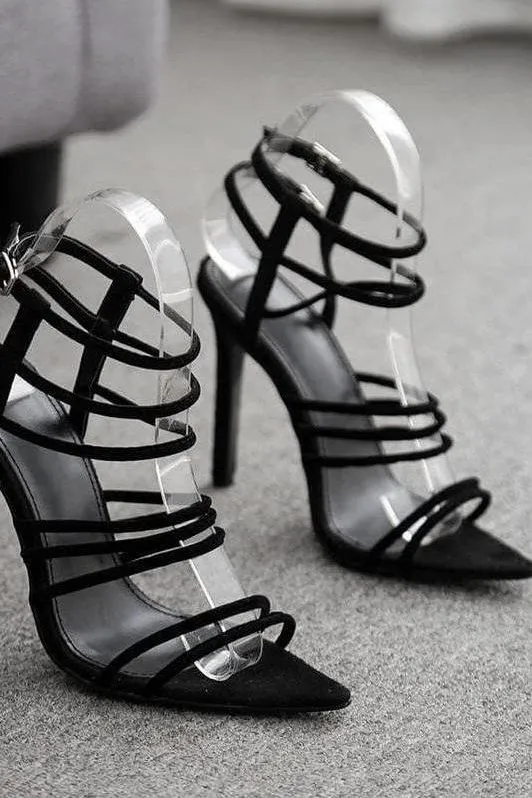 Stiletto High Heel Elegant Sandal Black