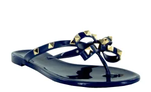 Studded Bow Jelly Sandal