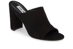 Suede Open Toe Block Heel Sandal