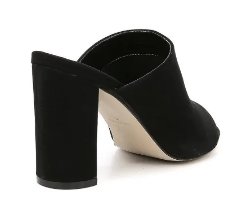 Suede Open Toe Block Heel Sandal