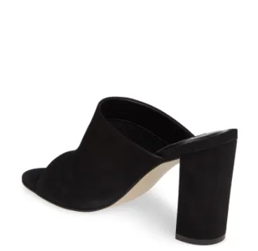 Suede Open Toe Block Heel Sandal