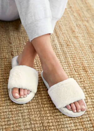 Taylor Fluffy Slides - Cream