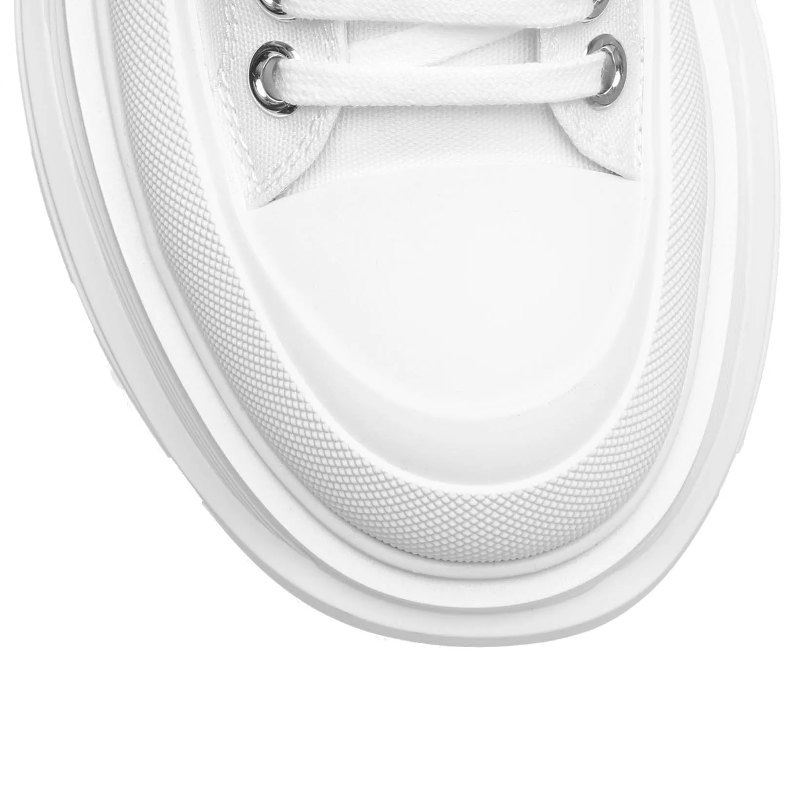Tread slick white canvas lace-up