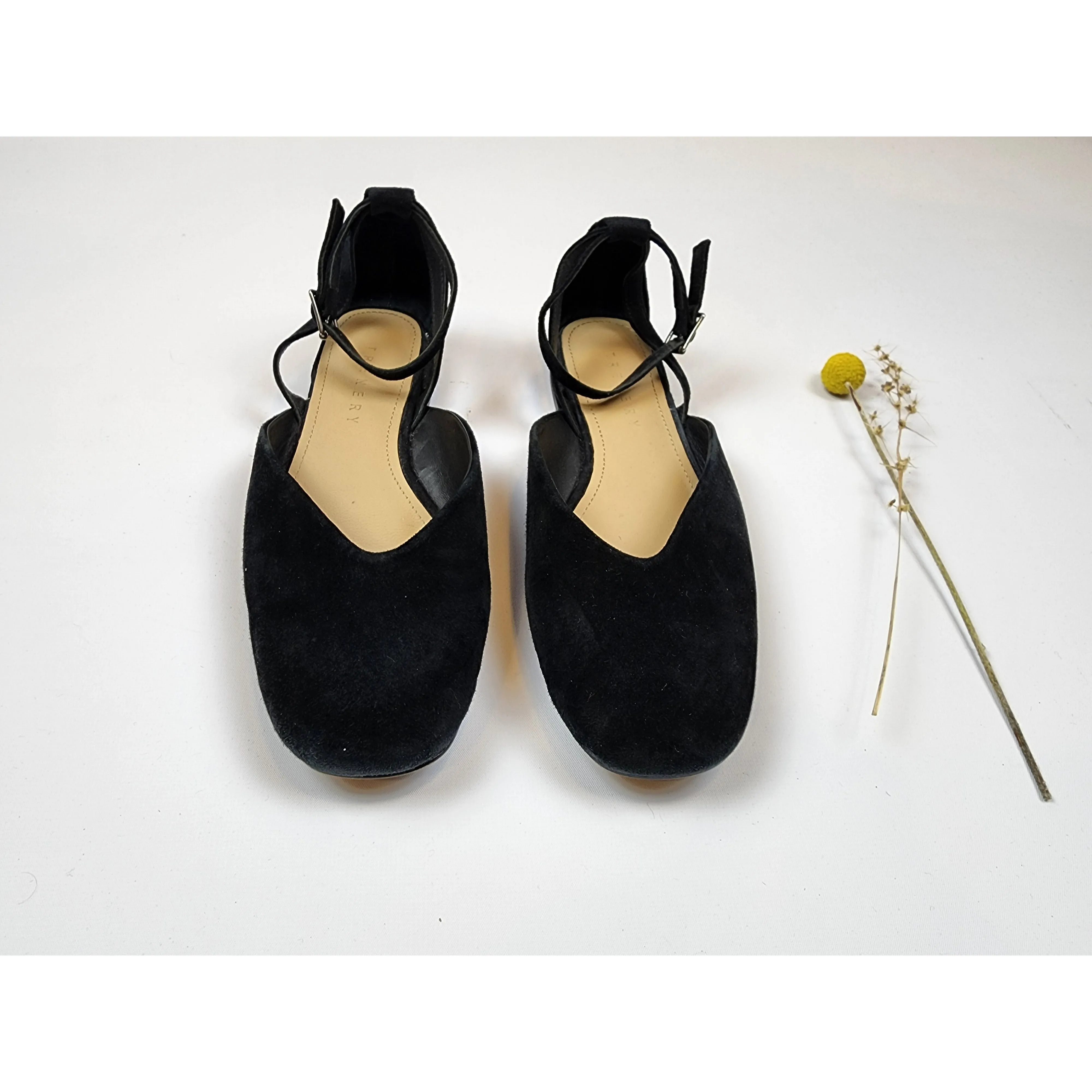Trenery black suede shoes with ankle strap size 37