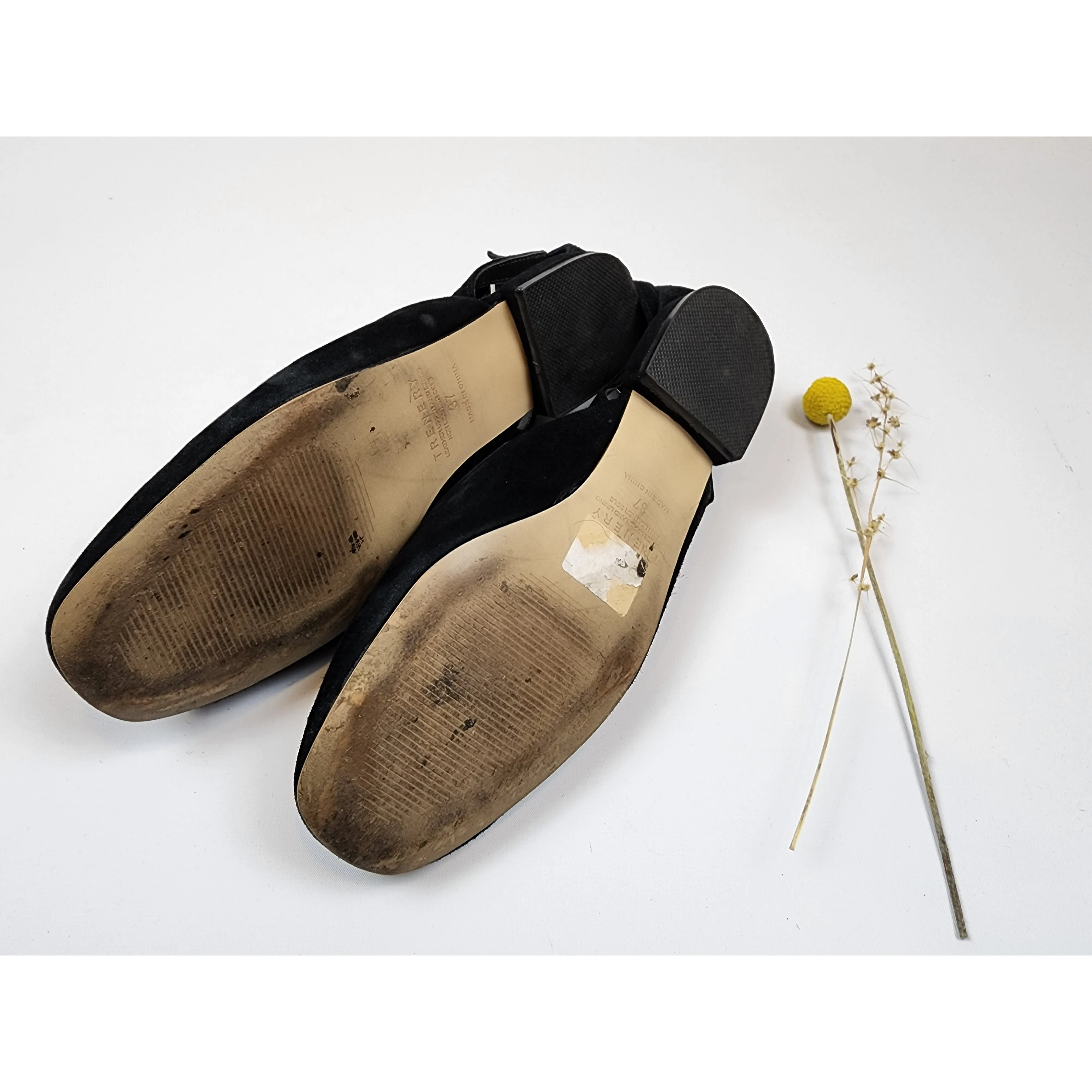 Trenery black suede shoes with ankle strap size 37