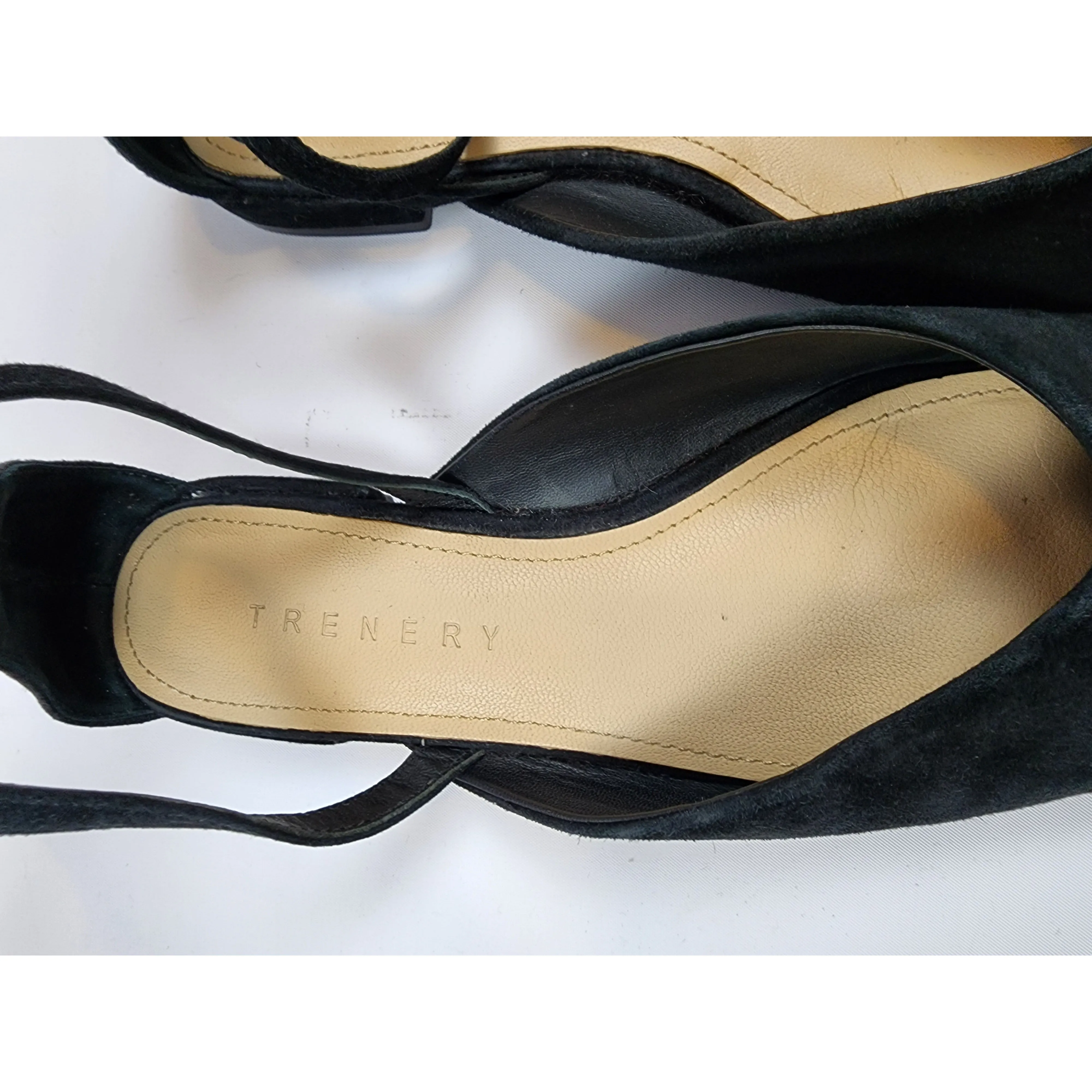 Trenery black suede shoes with ankle strap size 37