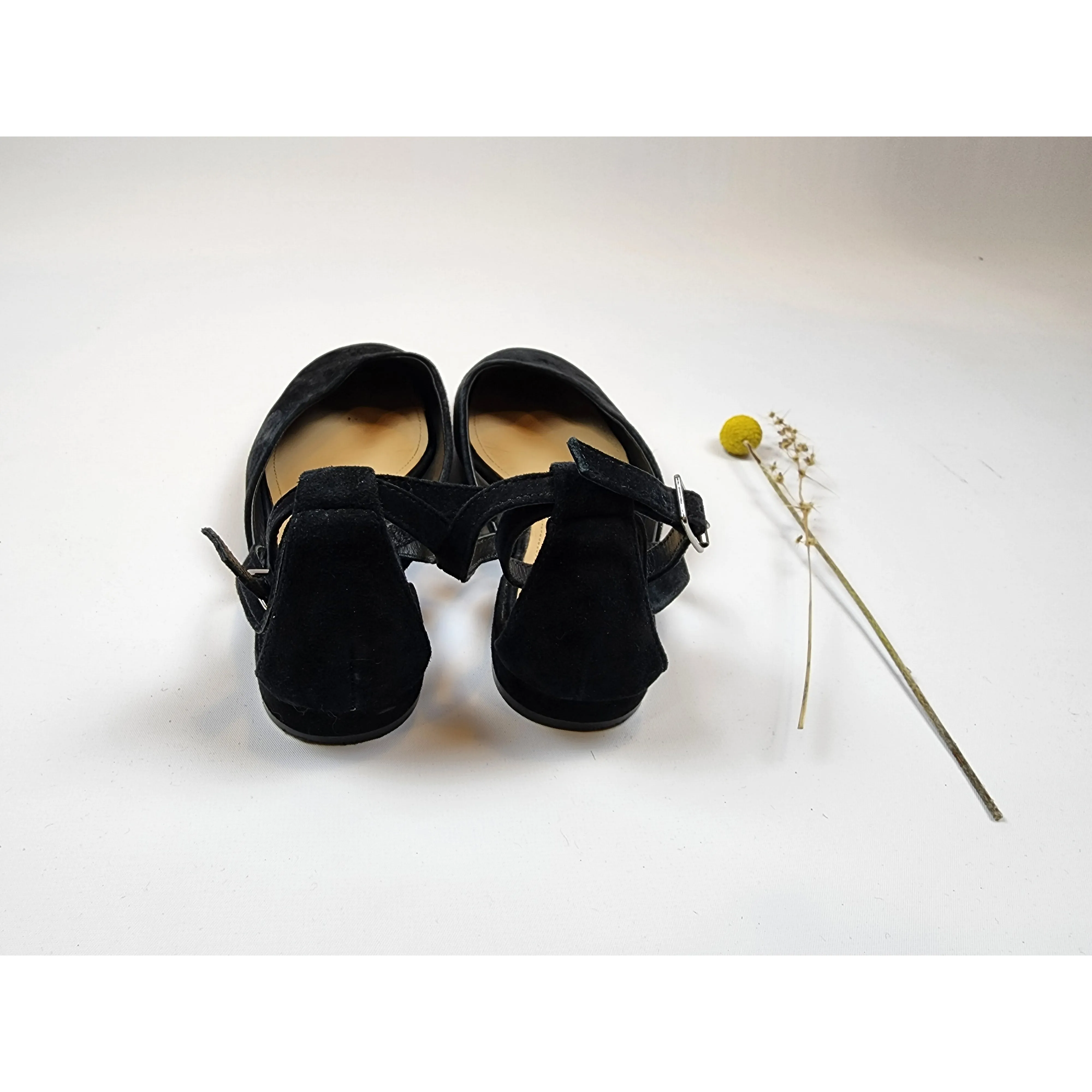 Trenery black suede shoes with ankle strap size 37