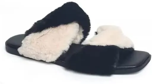 VHNY | Twisted Faux Fur Slippers | Multi | Size 6