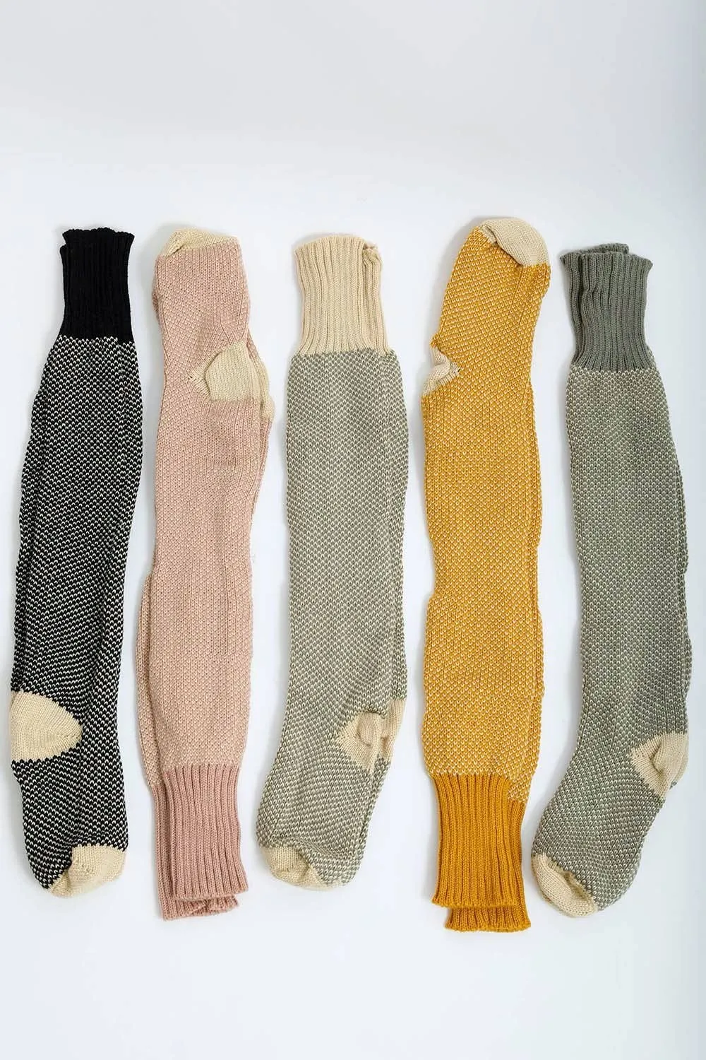 Warm & Soft Open Work Knit Lounge Socks: Pink