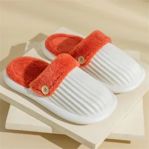 Winter Fashion Waterproof Keep Warm Plush Detachable Women Slippers