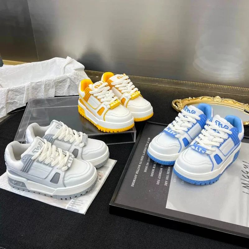 Women's Blue Multi-Layer Chunky Sneakers