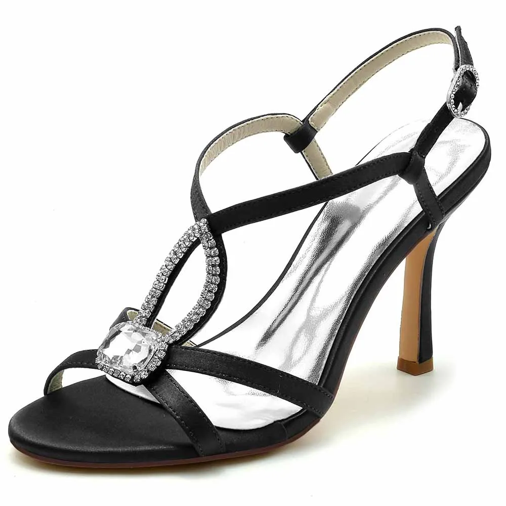 Women's Rhinestones Strappy High Heel Sandals Bridal Shoes
