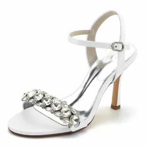 Women's Rhinestones Strappy High Heel Sandals Prom Heels