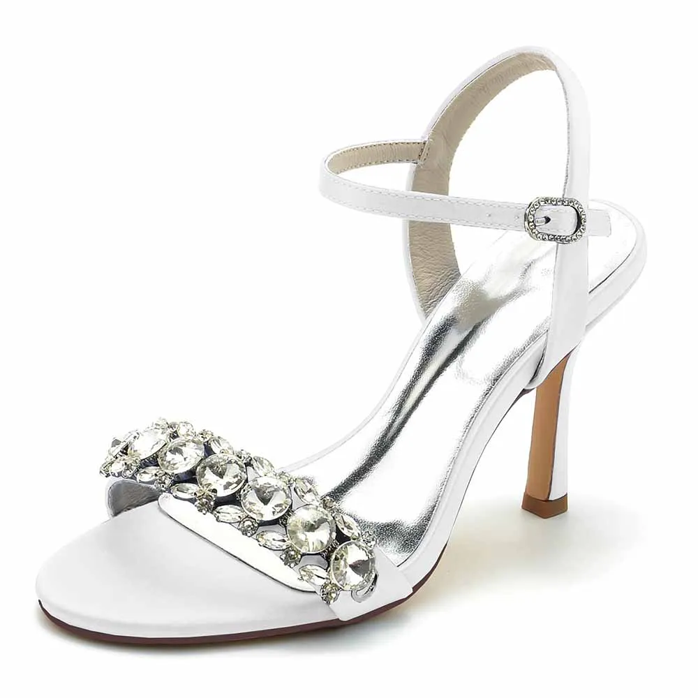 Women's Rhinestones Strappy High Heel Sandals Prom Heels
