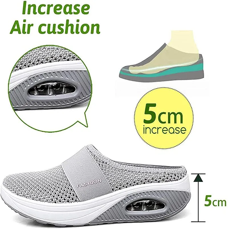Women's Sneakers Mesh Breathable Air Shoes for Increase Cushion Damping Platform Summer Women Shoes Walking Slippers