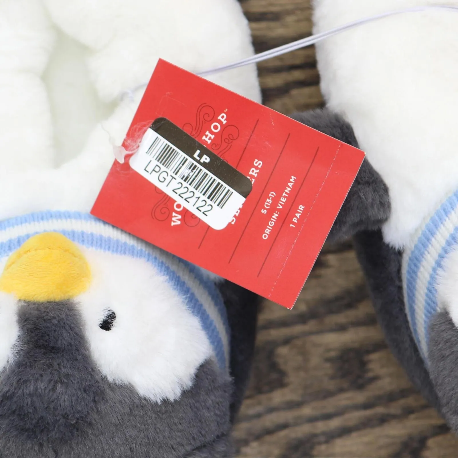 Wondershop Kids Girls Boys Holiday Penguin Character Slippers Gray S (13-1)