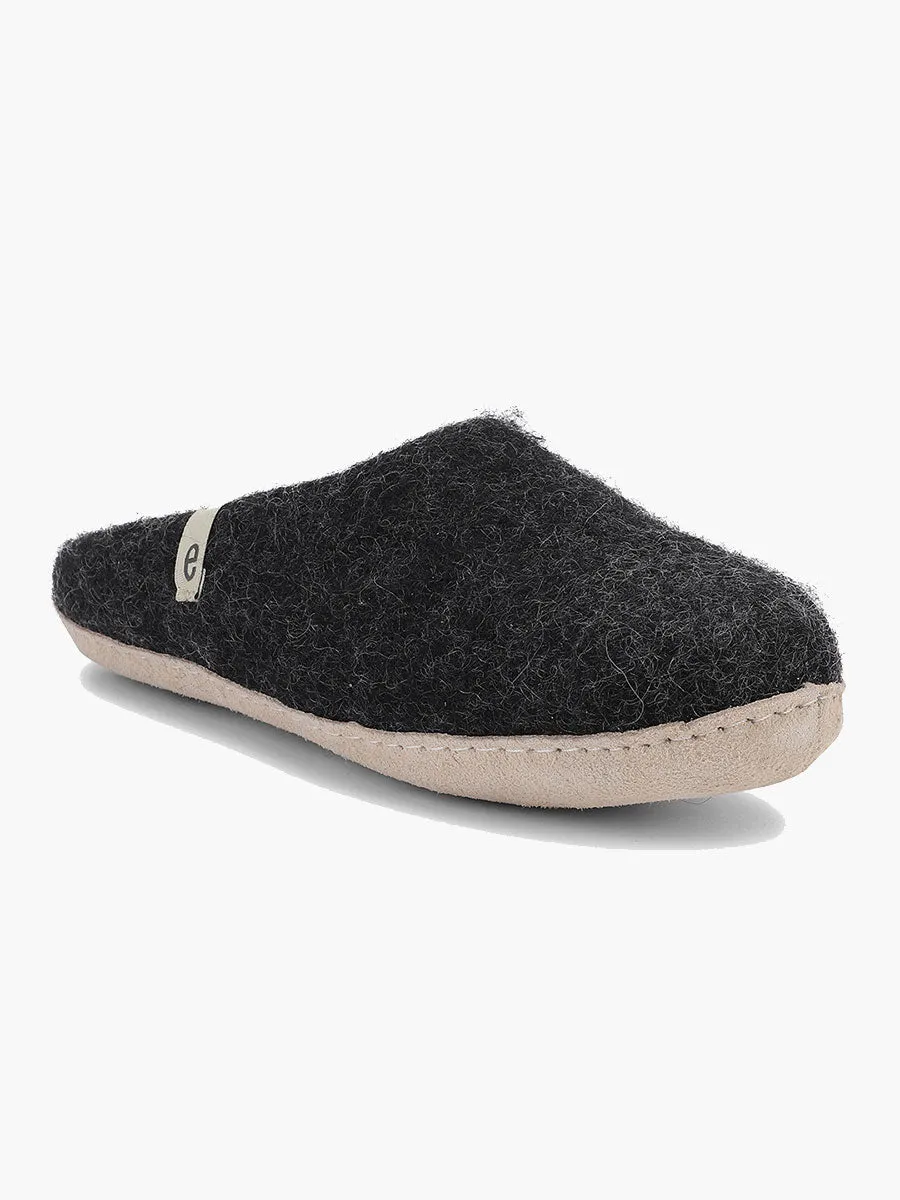 Wool Slippers - Black