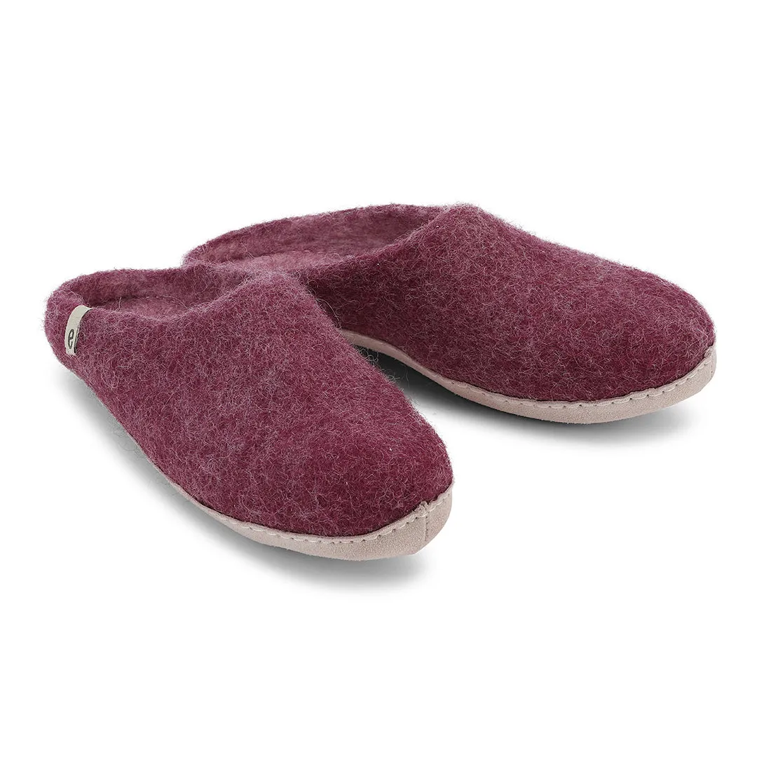 Wool Slippers - Bordeaux