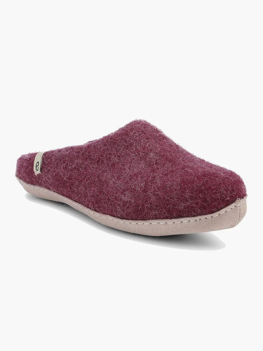 Wool Slippers - Bordeaux