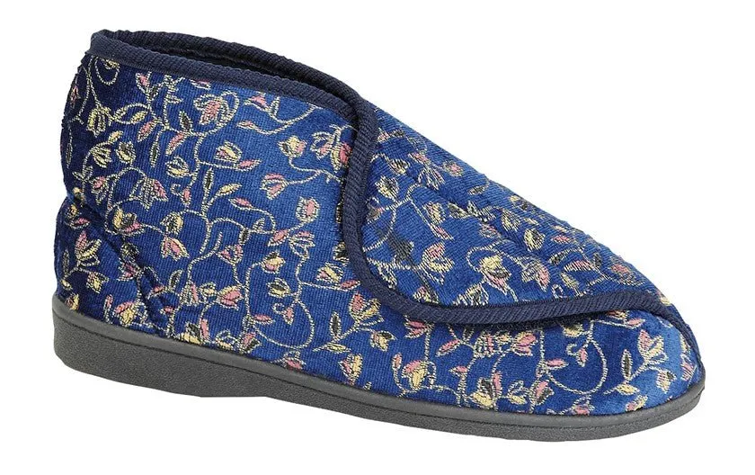 Zedzzz LS884C Womens Touch Fastening Bootee Slipper